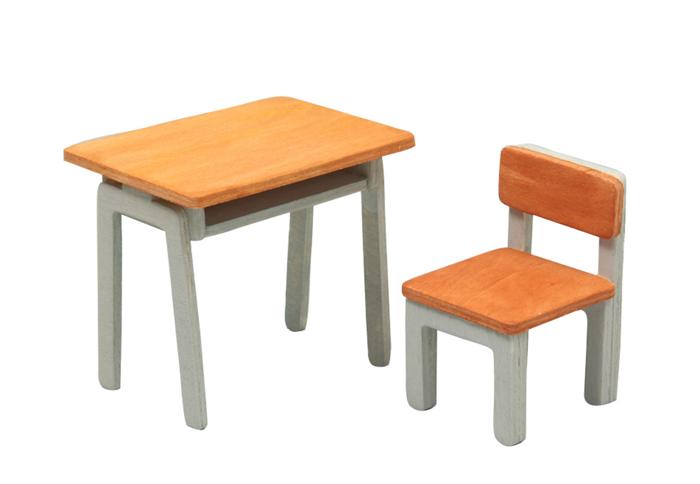 机と椅子ジオラマベース小（木製）0