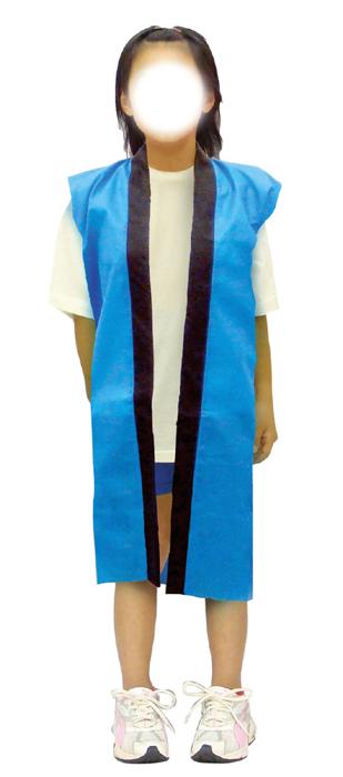 サテンロングハッピ　青　S（ハチマキ付）3