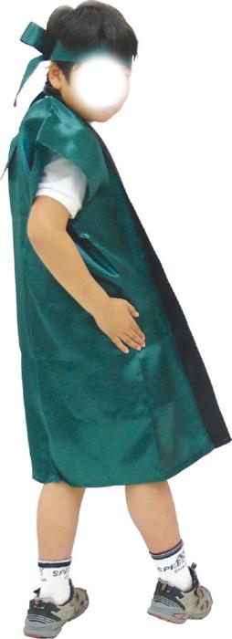 サテンロングハッピ　緑　S（ハチマキ付）4