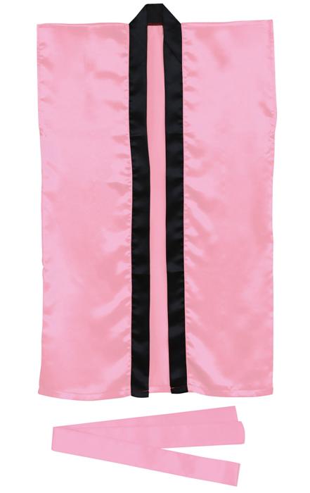 サテンロングハッピ　桃　S（ハチマキ付）0