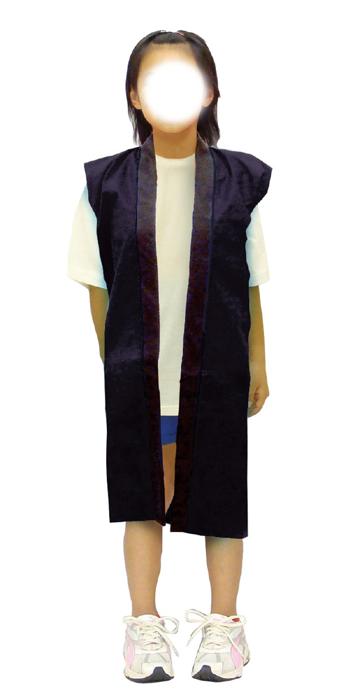 サテンロングハッピ　黒　S（ハチマキ付）3