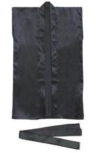 サテンロングハッピ　黒　S（ハチマキ付）