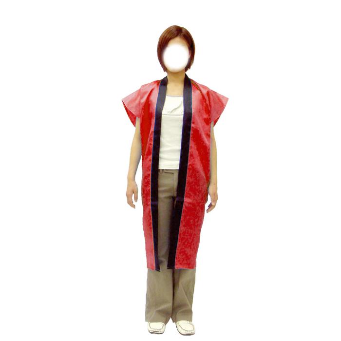 サテンロングハッピ　赤　L（ハチマキ付）2