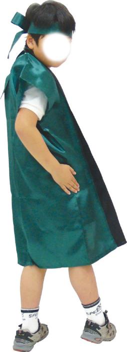 サテンロングハッピ　赤　L（ハチマキ付）3