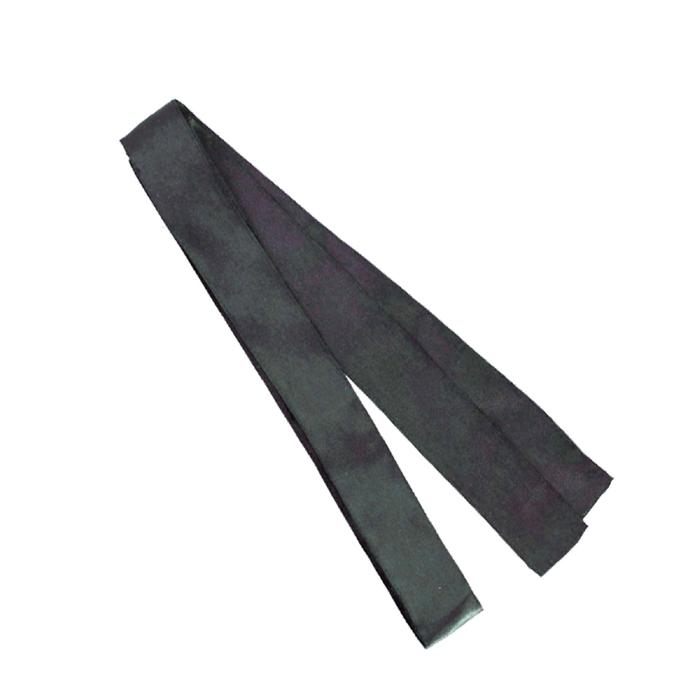 サテンロングハッピ　黒　L（ハチマキ付）1