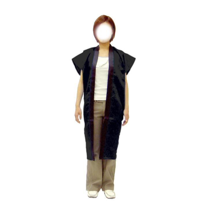 サテンロングハッピ　黒　L（ハチマキ付）3