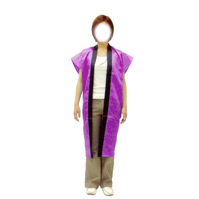 サテンロングハッピ　紫　L（ハチマキ付）3