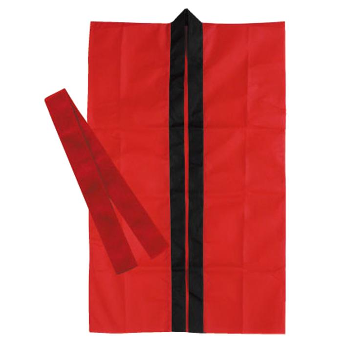 ロングハッピ不織布　赤　J（ハチマキ付）0