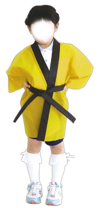 カラー不織布ハッピ 黄 子供用 J2