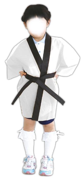 カラー不織布ハッピ　白　子供用　J2