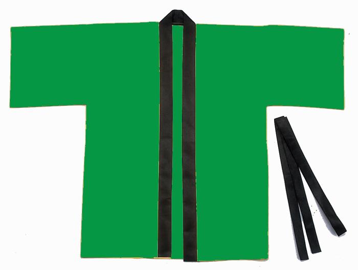 カラー不織布ハッピ　緑　子供用　J0