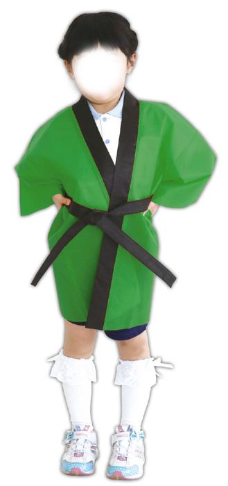 カラー不織布ハッピ　緑　子供用　J2