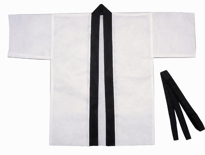 カラー不織布ハッピ　白　子供用　S0