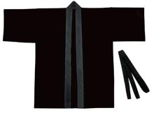 カラー不織布ハッピ　黒　大人用　L