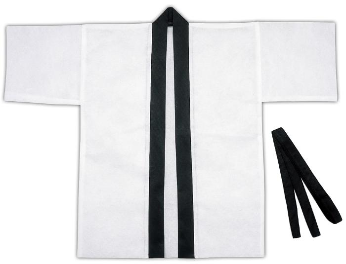 カラー不織布ハッピ　白　大人用　L0