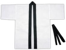 カラー不織布ハッピ　白　大人用　L