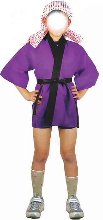 カラー不織布ハッピ　紫　子供用　S2