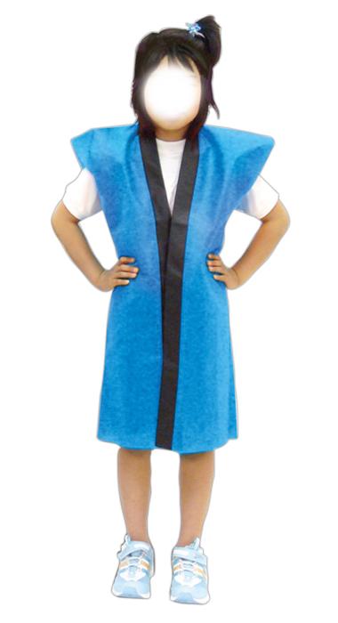 ロングハッピ不織布　黒　襟赤　J（ハチマキ付）3