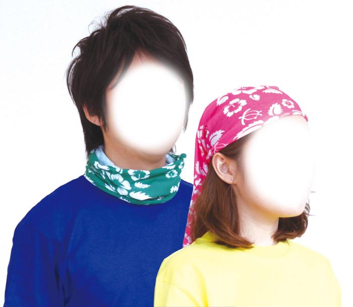 パイプバンダナ　青2