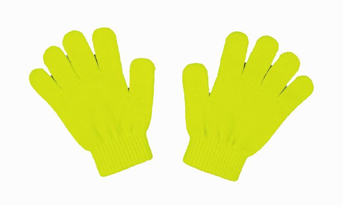 カラーのびのび手袋　蛍光イエロー0