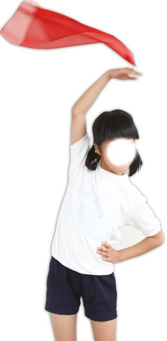 ループ付カラースカーフ　赤3