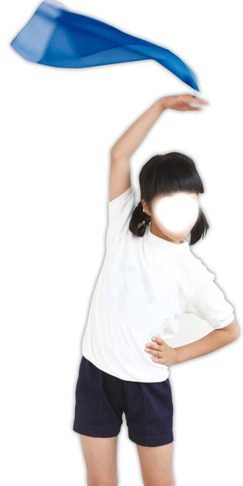 ループ付カラースカーフ　青2