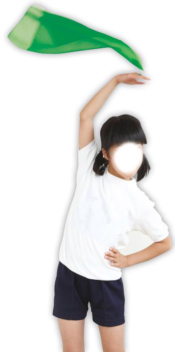 ループ付カラースカーフ　緑2