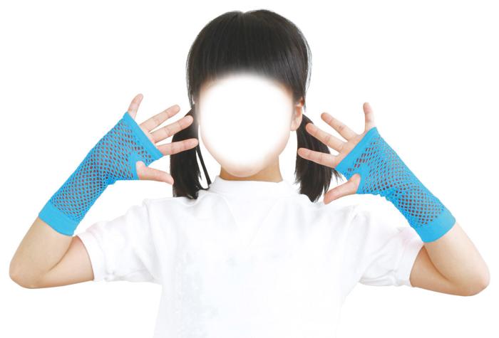 カラーメッシュグローブ　青2