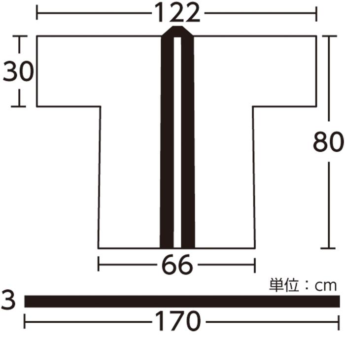 カラー不織布ハッピ　黒　襟赤　大人用　L2