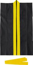 ロングハッピ不織布　黒　襟黄　J（ハチマキ付）