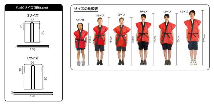 カラー不織布ハッピ　袖無　黒　襟黄　子供用　S2