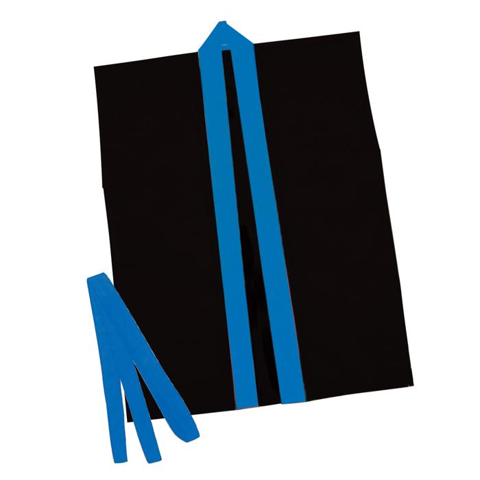 カラー不織布ハッピ　袖無　黒　襟青　子供用　S1