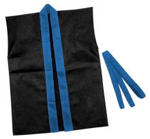 カラー不織布ハッピ　袖無　黒　襟青　子供用　S