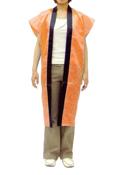 サテンロングハッピ　橙　L（ハチマキ付）2