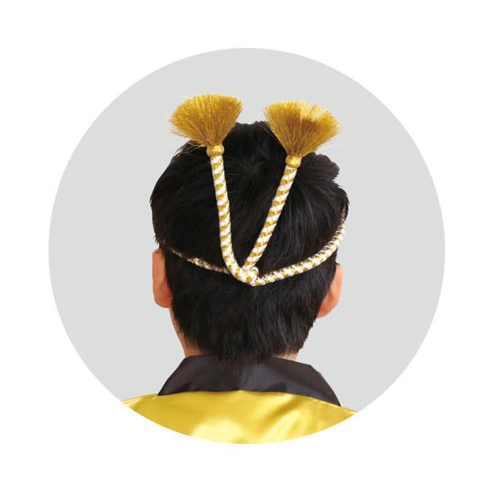 かんたんねじりはちまき　青/白3