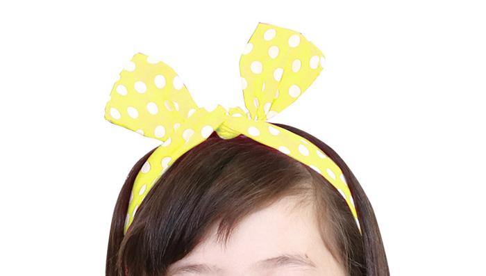 かんたんリボンカチューシャ　イエロー1
