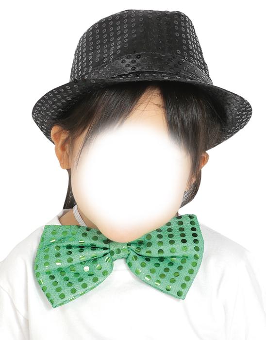 キラキラ蝶ネクタイ　緑1