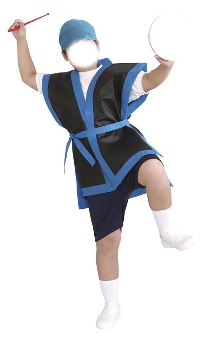 カラー不織布　エイサー打掛　黒　襟青　S（帯付）2