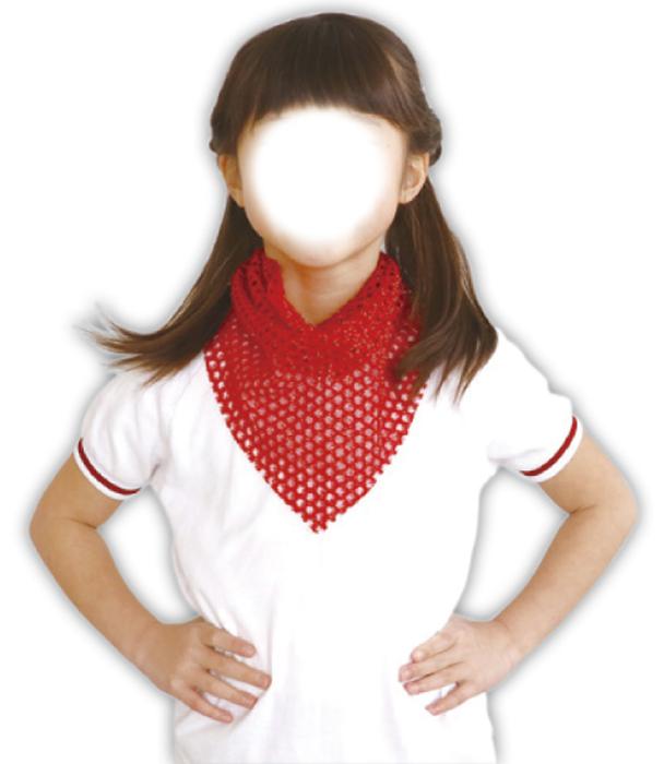 キラキラメッシュスカーフ　赤4