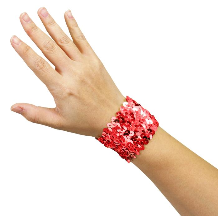 メタリックリストバンド　レッド1