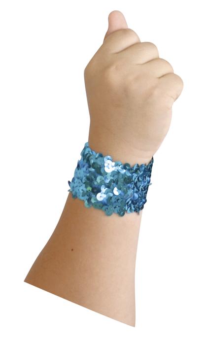 メタリックリストバンド　ブルー1