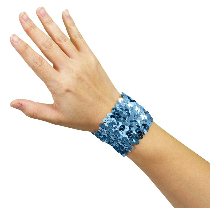 メタリックリストバンド　ブルー2