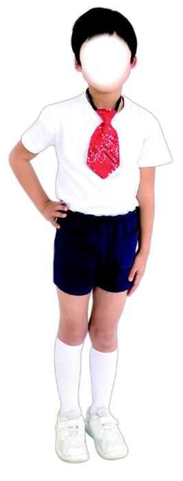 キラキラワイドネクタイ　赤1