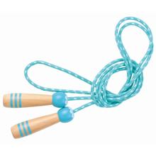 カラフル木柄なわとび　みずいろ