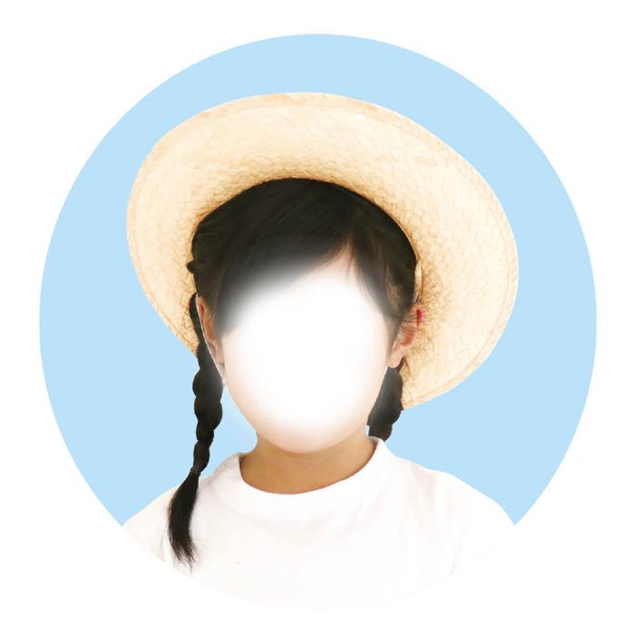 ホワイト麦わらぼうし　小1