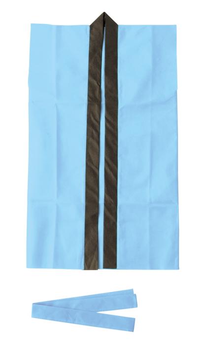 ロングハッピ不織布　水色　S（ハチマキ付）0