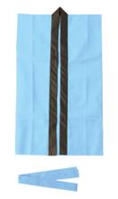 ロングハッピ不織布　水色　S（ハチマキ付）