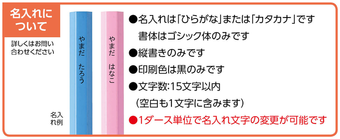 鉛筆2B（12本組）　ピンク　名入れ印刷済3