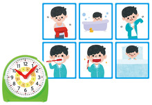 配列イラストカード　時計セット