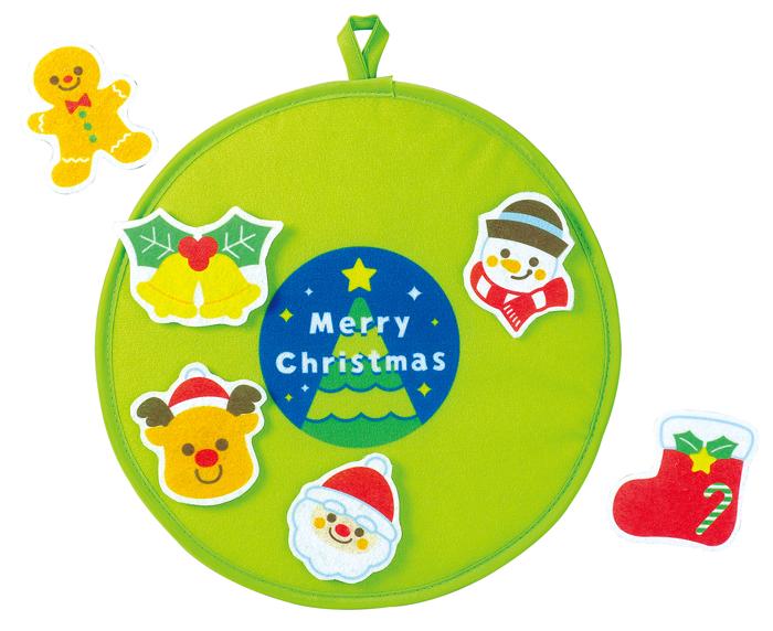 フェルトでくっつくクリスマスリース0